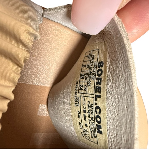 Sorel Ella II Ankle Wrap Sandals Ruchad Elastic Straps Taupe Size & - Picture 5 of 5